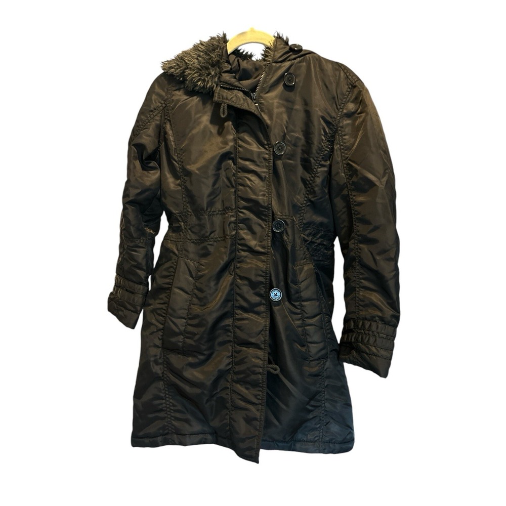 I.‎ Spiewak & Sons Black Parka with Faux Fur Trim in Black Size L Read